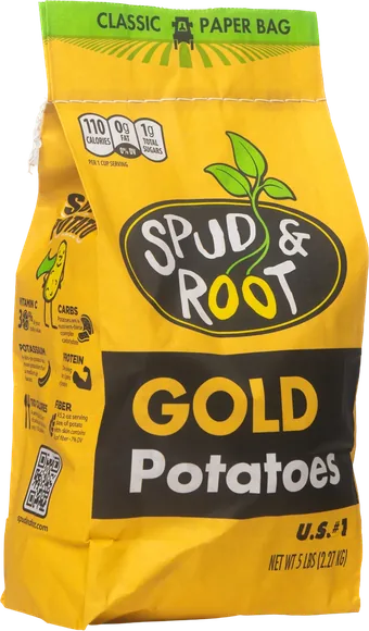 Gold Potatoes, a yellow 5 lb paper bag